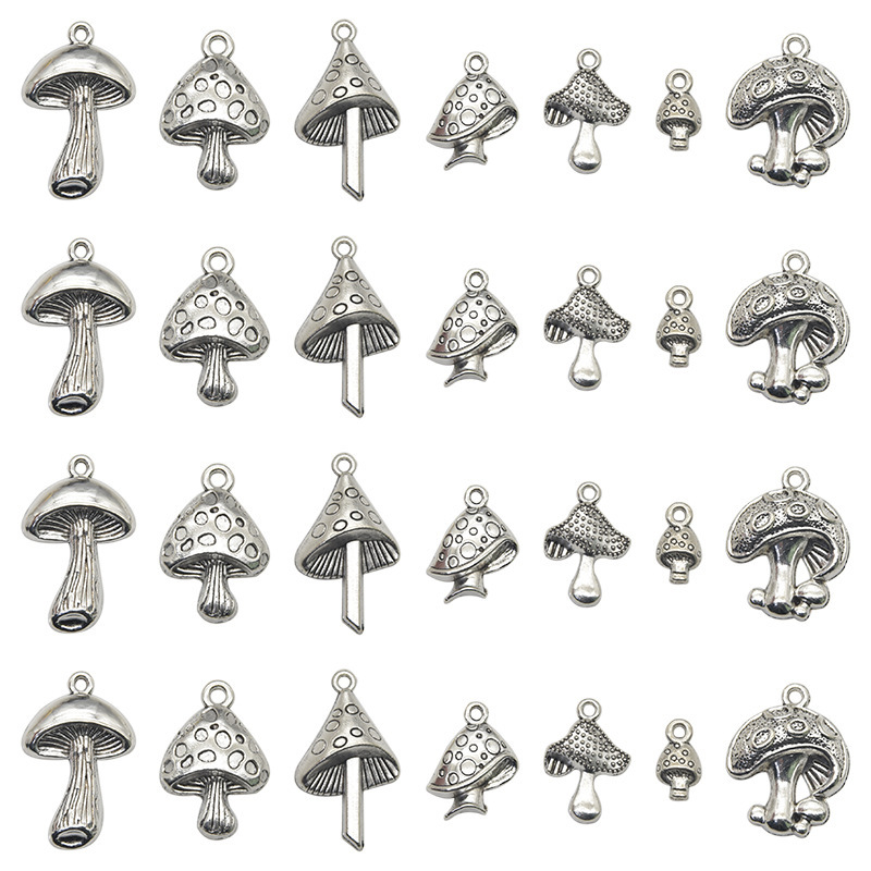 Cross-Border DIY Jewelry Accessories Wholesale Retro Mushroom Alloy Pendants Handmade Necklace Bracelet Pendant Making Materials Cross-Border DIY Jewelry Accessories Wholesale Retro Mushroom Alloy Pendants Handmade Necklace Bracelet Pendant Making Materials