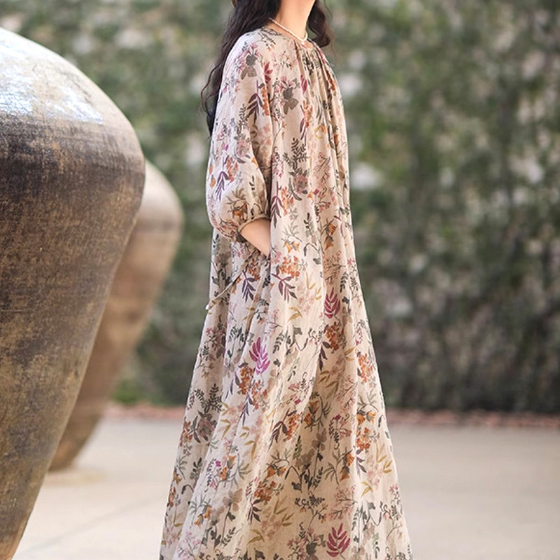 New in Early Spring 100% Linen Raglan Sleeve Artistic Leisure Slimming Fairy dress New in Early Spring 100% Linen Raglan Sleeve Artistic Leisure Slimming Fairy dress