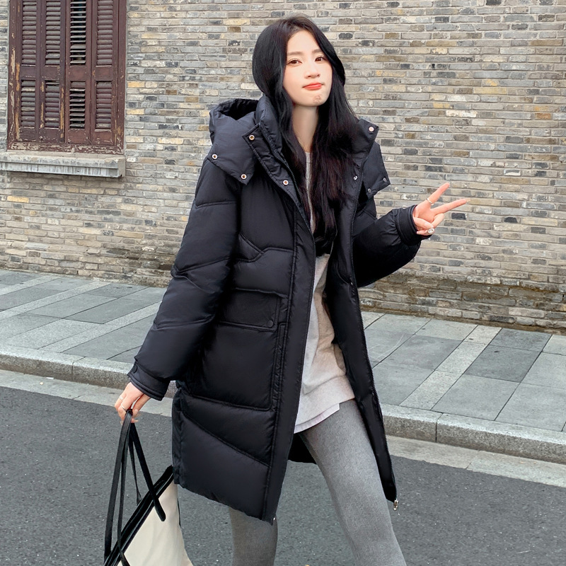 Ropa de algodón femenina larga sensación de diseño nicho abrigo de algodón caliente chaqueta de algodón holgada coreana 2024 nuevo abrigo de otoño y invierno image 7