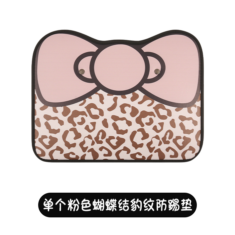Pad Child Seat – Qìchē Chair back anti-kick pad - short-anti-kick-pad-two-color-leopard-print-pink-bow-one-piece