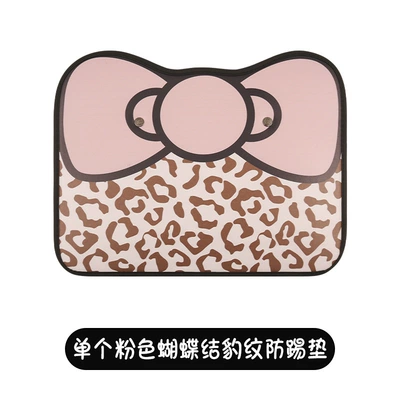 Anti-Dirt Mat Rear Seat Anti-Kick – Chair back anti-kick pad - short-anti-kick-pad-two-color-leopard-print-pink-bow-one-piece