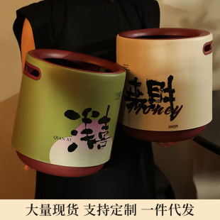 A generation of double barrels can carry garbage cans home high-end feeling living room thickened large capacity 12L light luxury sanitary bucket