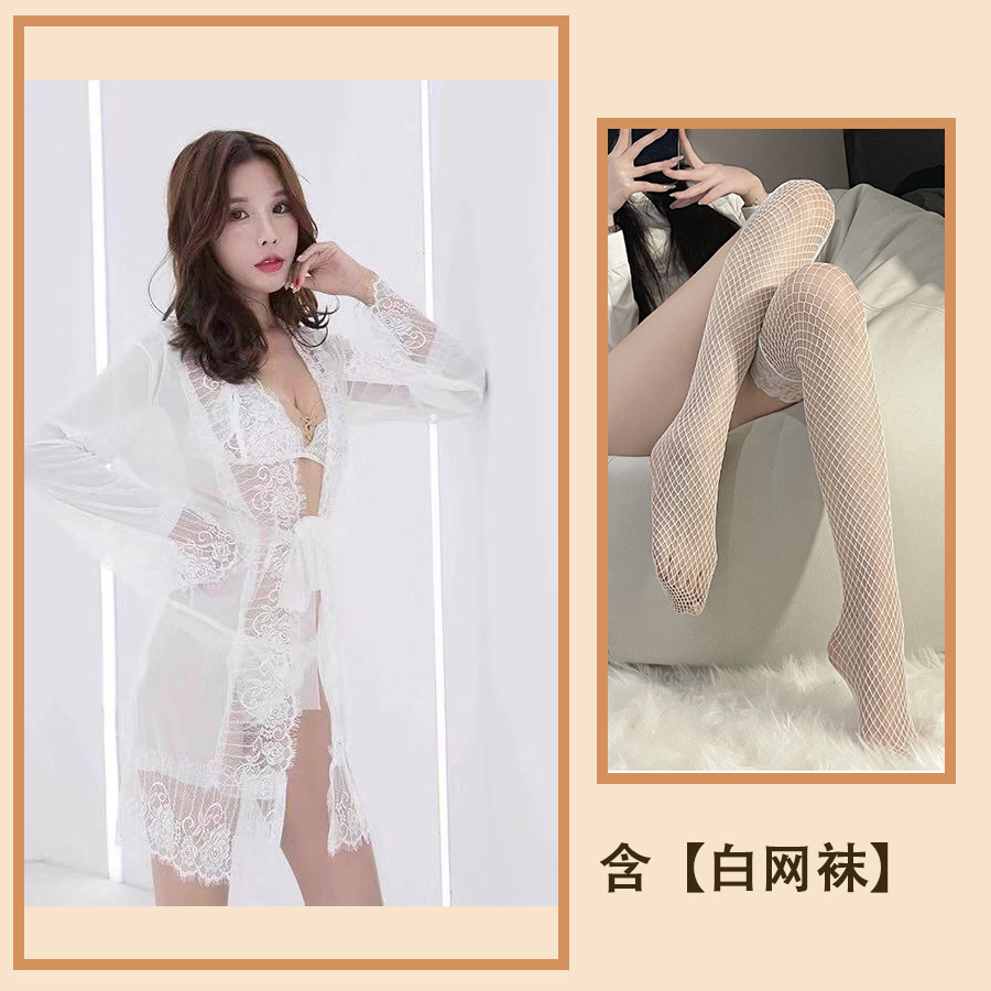 흰색 + 흰색 망사 스타킹