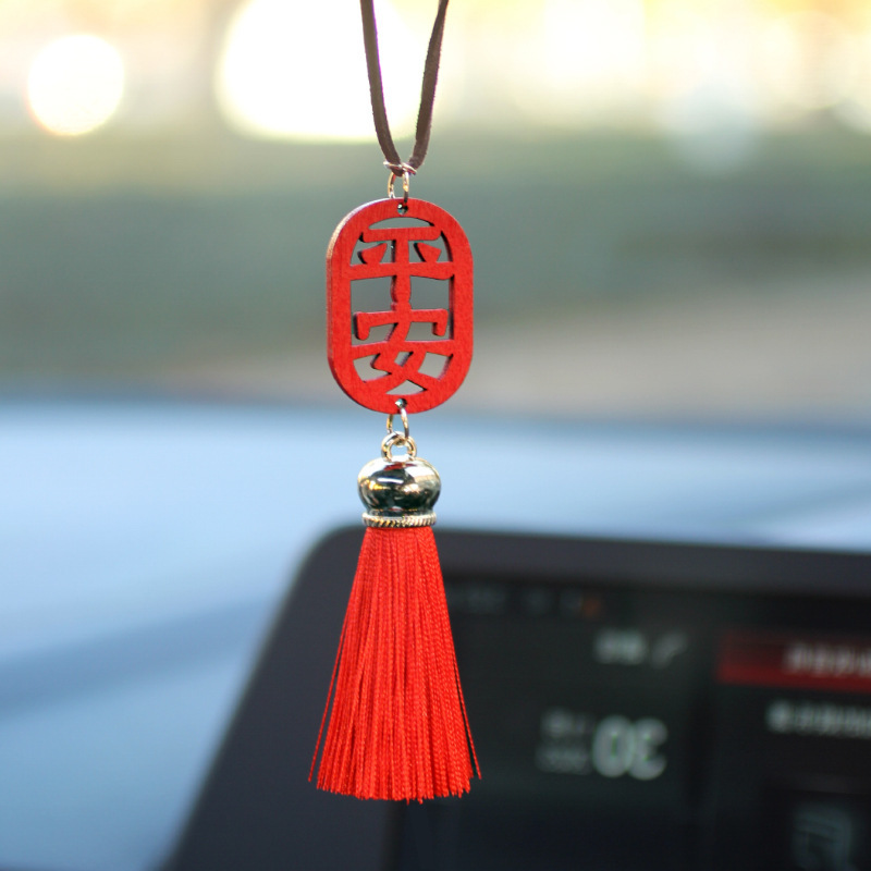 Explosión de estilo chino, seguridad en el automóvil, alegría, corona de fénix, colgante de espejo retrovisor para automóvil, máscara de la ópera de Pekín, cuchillo Ma Dan