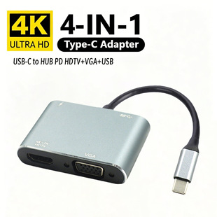 TypeC�Uչ�]�ĺ�һ4KHDMI+VGA+USB+PD���Pӛ����X�־���������