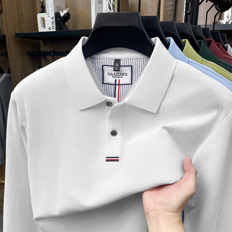 Tommy 100% cotton long-sleeve men's T-shirt, autumn luxury new Polo shirt, men's casual solid color base shirt, men's clothing Tommy 100% cotton long-sleeve men's T-shirt, autumn luxury new Polo shirt, men's casual solid color base shirt, men's clothing