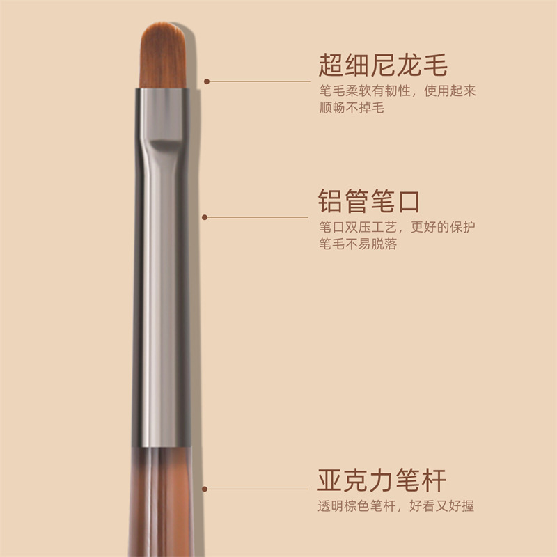 Cepillo de uñas japonés cepillo construcción pluma semi-transparente varilla fototerapia pintado dibujo pluma gradiente pluma ventas directas de la fábrica