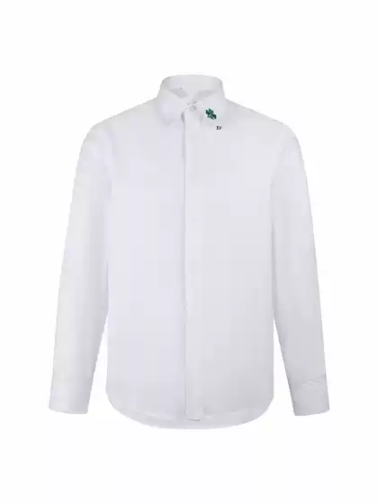 2026 Spring/Autumn New Arrival Casual Fashion Embroidered Letter Logo Men's Solid Color Shirt
