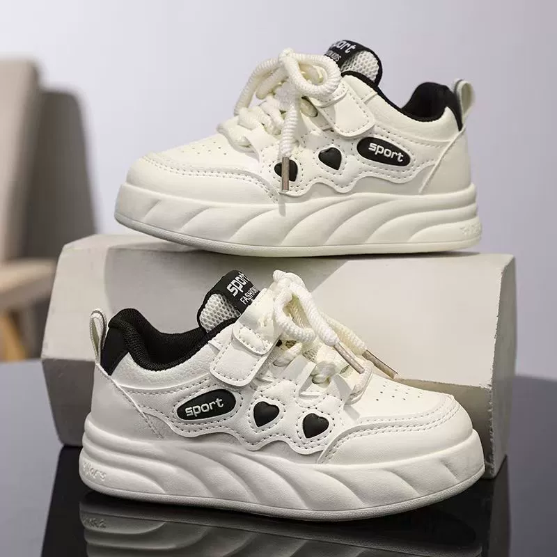 2025 новые весенне-осенние детские туфли для мальчиков и девочек, дышащие нескользящие школьные белые туфли, детские спортивные туфли