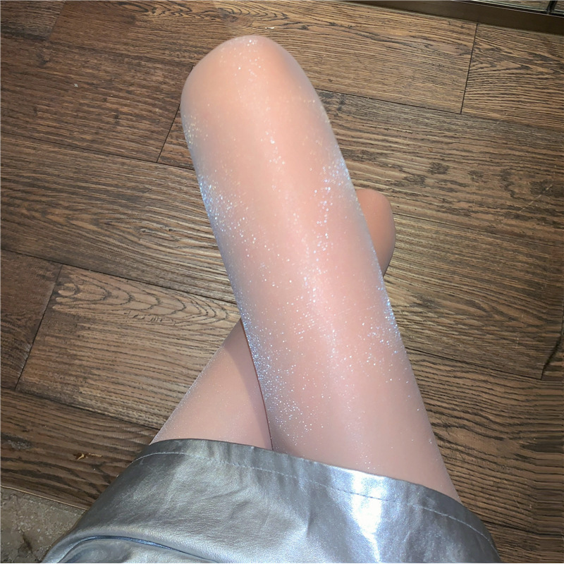 光沢のある真珠光沢のあるソックスインターネットセレブ夏薄いストッキング抗引っ掛かり光沢のあるシルバーマー油光沢のあるストッキング Sy|undefined