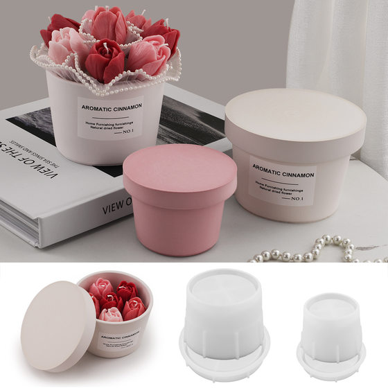 DIY Gypsum Cement Candle Cup Storage Bowl Storage Box Flower Pot Gift Box Candle Container Silicone Mold