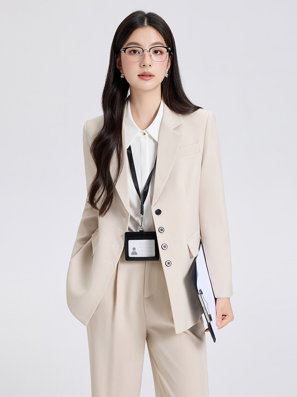 灰色西装外套女职业正装2025新款春秋季小个子大学生面试西服套装|undefined