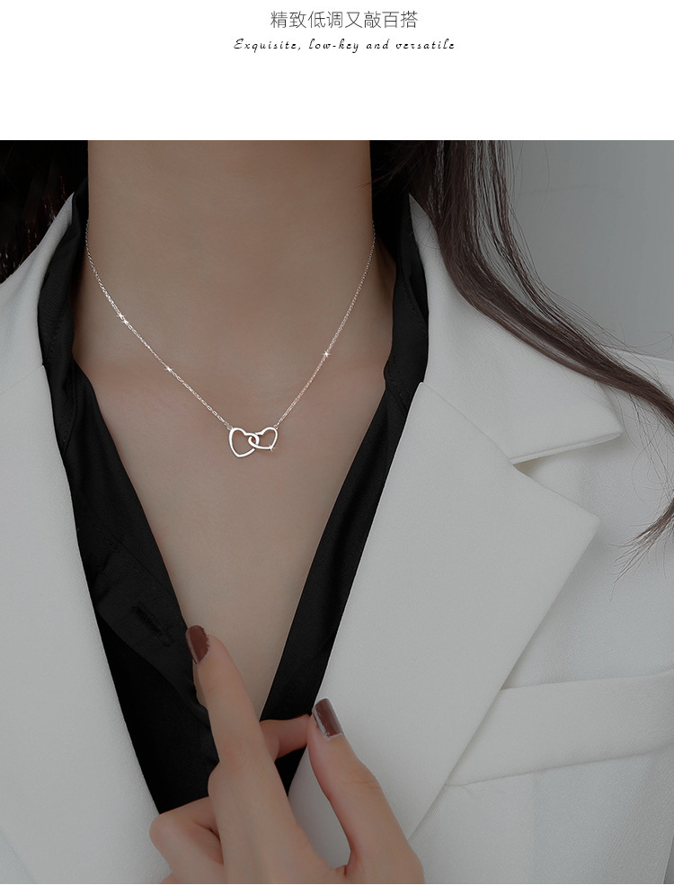 Heart Shape Pattern Lady Heart Shape Titanium Steel Plating Pendant Necklace