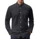 Amazon Men's Solid Color Oxford Spinning Shirt Long Sleeve Button-Up Shirt with Pocket Men's Shirt Cross-border Explosions