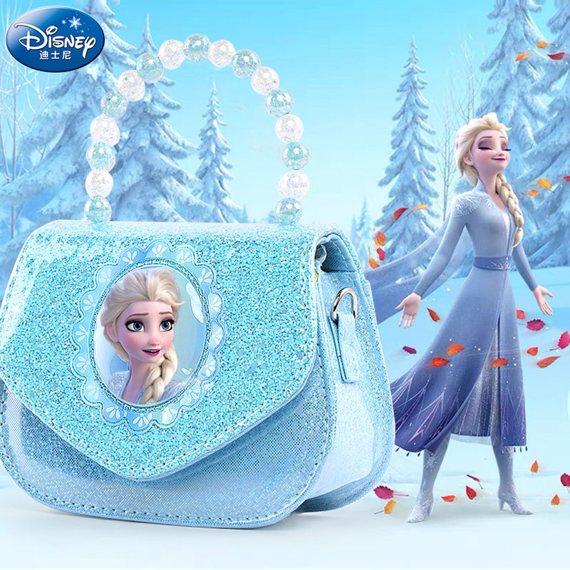 Disney Children's Small Bag Girl's Side Backpack Hand Carrying Cute Cartoon Ice Princess Bag Little Girl's Coin Purse