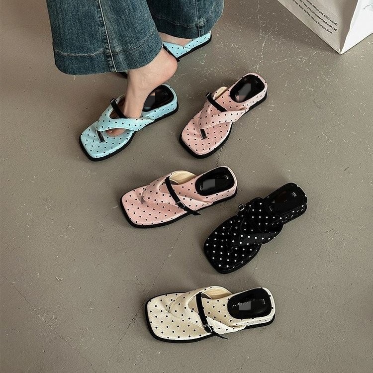 Versátil moda casual ondulado flip flops para mujeres 06 verano muffins zapatillas de zapato de playa image 2