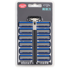 Supply Jirei Brand 6-Blade Disposable Men's Shaving Razor with 1 Handle and 12 Blades