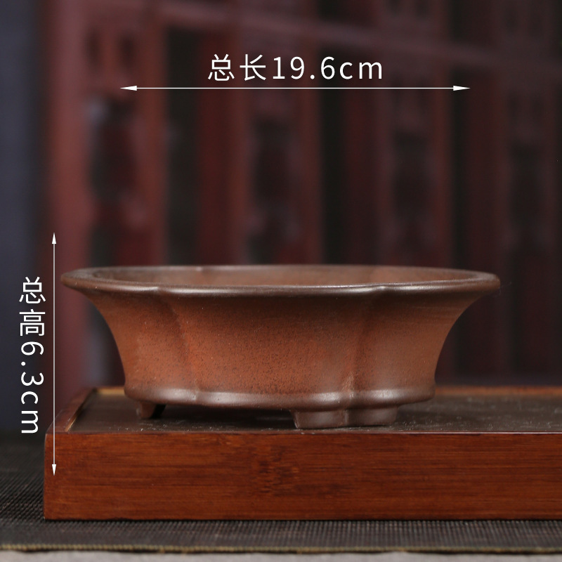 Antiguo púrpura arena maceta fábrica al por mayor grande rectangular suculenta gres bonsai simple orquídea especial maceta