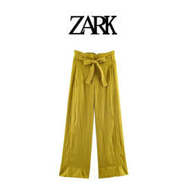 ZARK 欧美新款时尚气质休闲百搭系带阔腿裤子 跨境外贸女装批发