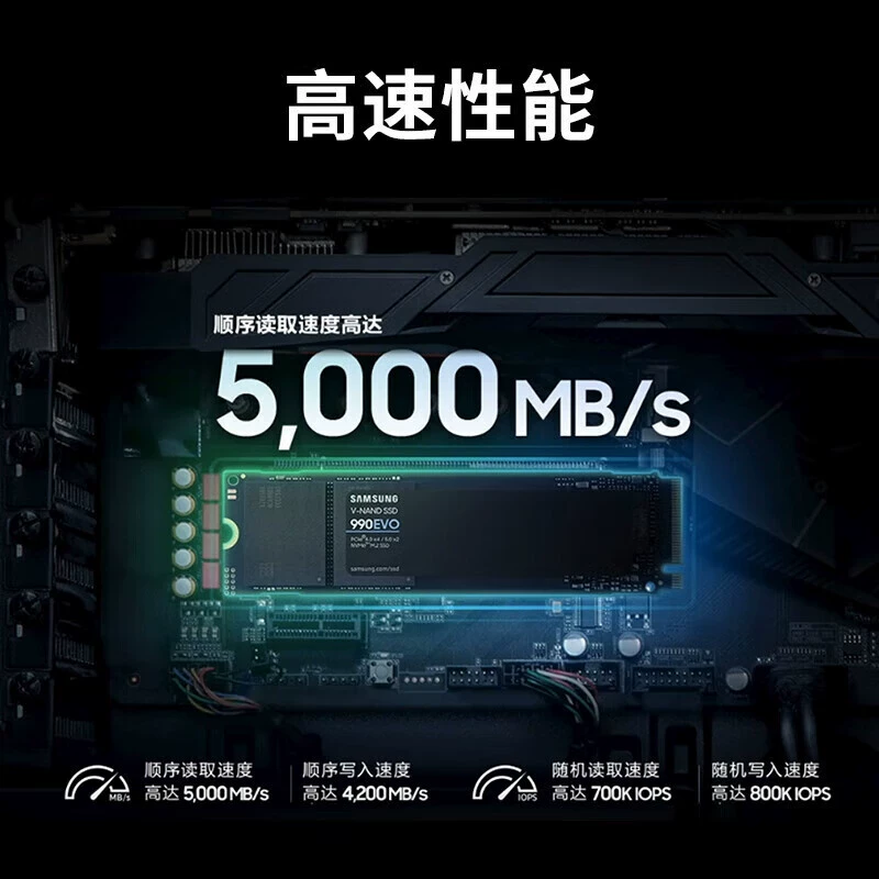 SSD Samsung 990 EVO 1TB/2TB, твердотельный диск M.2 NVMe для компьютера/ноутбука