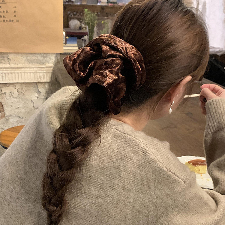 棕系万能穿搭公式~大肠圈大发圈高级感大肠发圈女扎头发发饰头绳|undefined