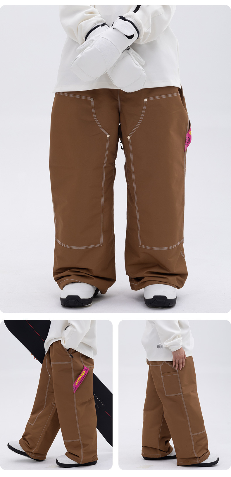001 SNOWVERB Tag Pantaloni invernali caldi da esterno unisex impermeabili antivento da snowboard di alta qualità, caldi e venduti a prezzi accessibili_voghion.com
