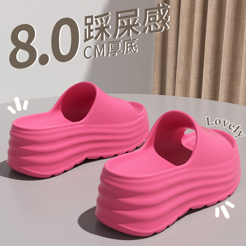 Going Out Thick-Soled New Balance Silent Slippers for Women in Summer French Style Beautiful Sandals and Slippers with High Heels and Skirts Super Popular on the Beach