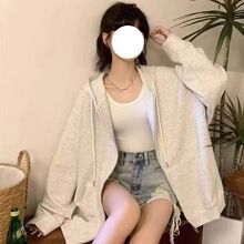 春秋款连帽卫衣外套韩版2025拉链新款宽松显瘦开衫学生慵懒上衣
