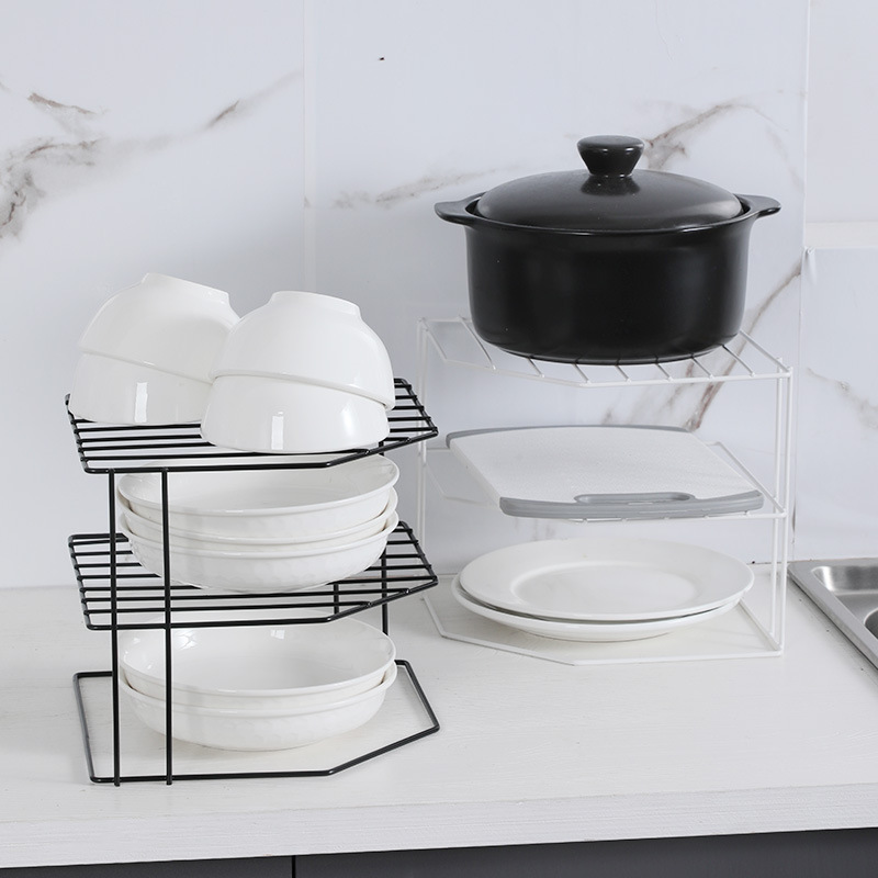 Manufacturer's Ready-Stock Multifunctional Fan-Shaped Corner Storage Rack Kitchen Sink Corner Dish Rack Multi-Layer Iron Art Desktop Organizer Manufacturer's Ready-Stock Multifunctional Fan-Shaped Corner Storage Rack Kitchen Sink Corner Dish Rack Multi-Layer Iron Art Desktop Organizer