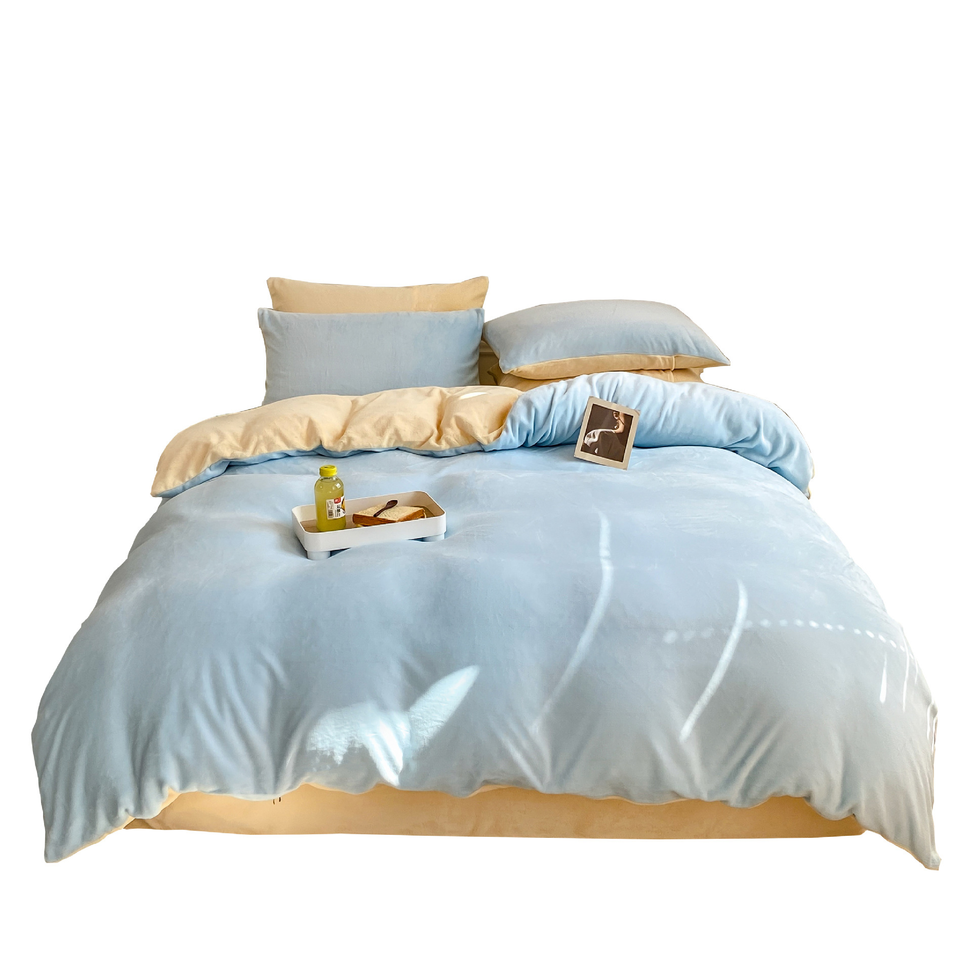 Invierno engrosado de leche de lana de cuatro piezas set2025 nuevo sábanas de lana de coral flange sábanas de cama dormitorio set de tres piezas