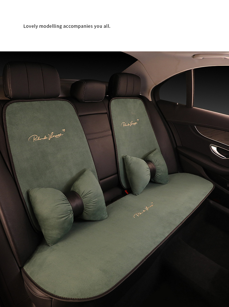 Suede Four Seasons car cushion four seasons constant temperature winter thermal single piece single seat three-piece ins style seat cushion