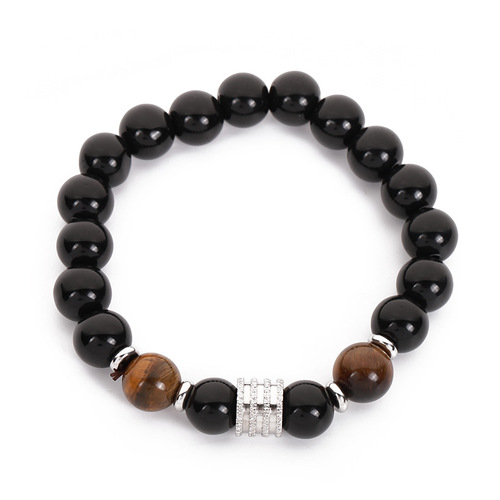Manufacturer wholesale tiger eye obsidian bead bracelet men's  new European and American style cat's eye stone jewelry