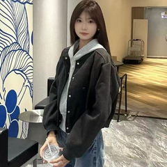 美式复古连帽短款外套女秋季2025新款休闲时尚减龄韩系夹克棒球服