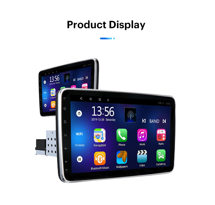 10.1inch Single Spindle 360 Rotating Shaking Head Screen Android Large Screen Central Control Navigation Car Radio Gps All-In-One