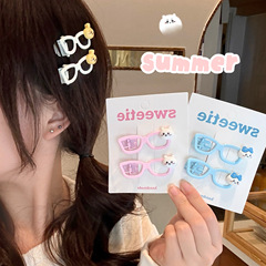 かわいいアニメのメガネのヘアピンのセットの甘い少女のアヒルの口は韓国系の柔らかい妹のヘアピンの前髪のサイドクリップの卸売りを挟みます。
