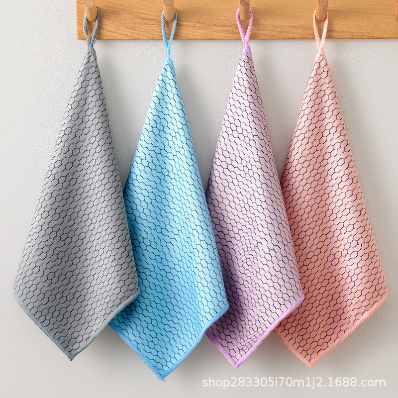 La toallita de escala de pescado mejorada absorbe el agua y no deja marcas de agua para limpiar el vidrio, espejo y cabello especial para el vidrio.