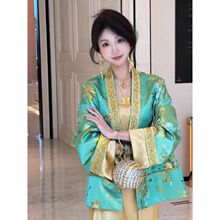 新中式两件套套装女2025新款秋季轻国风轻奢感系带上衣吊带裙