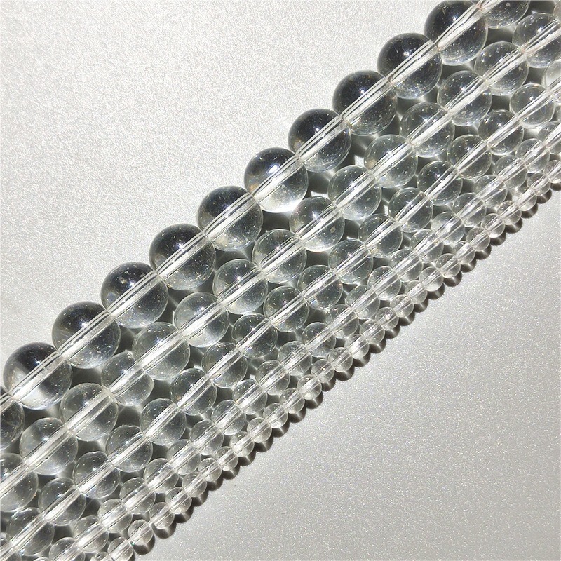 Transparent Glass Round Light Beads Loose Beads Imitation White Crystal Beads Handmade Door diy Jewelry Accessories Materials