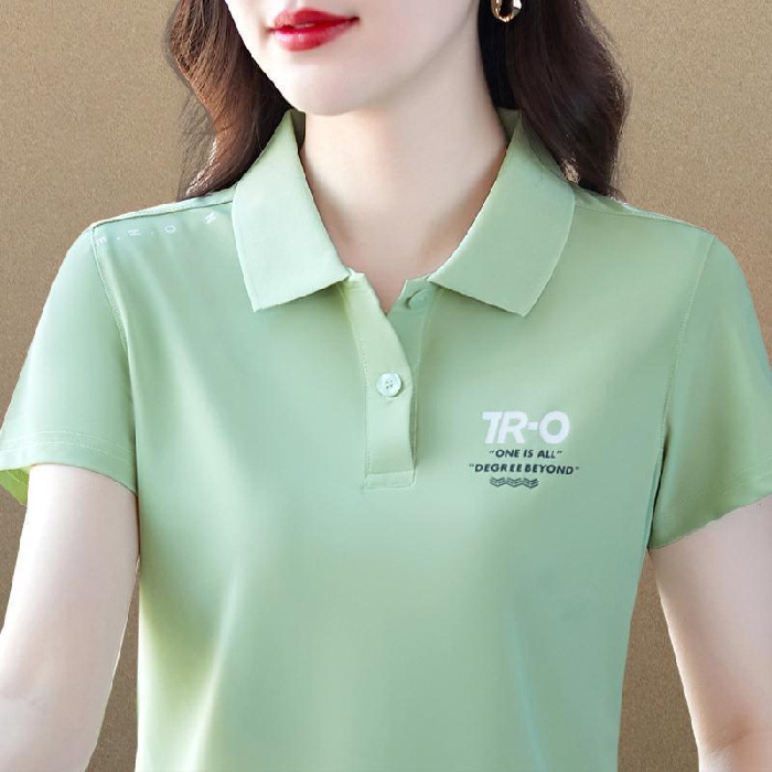 Women's T-Shirt Short Sleeve 2025 Summer New Fashion Loose Trendy Mom Style Polo Shirt Casual Sports Top