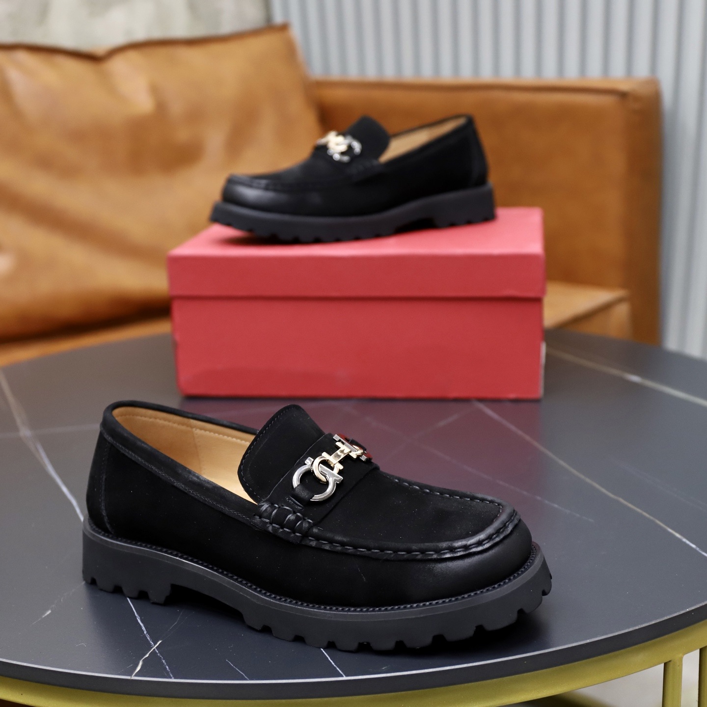 Quality Shoes Spring Summer New Retro Old Money Style Loafers Big Toe Brown Suede Shoes Men_vogvips.com