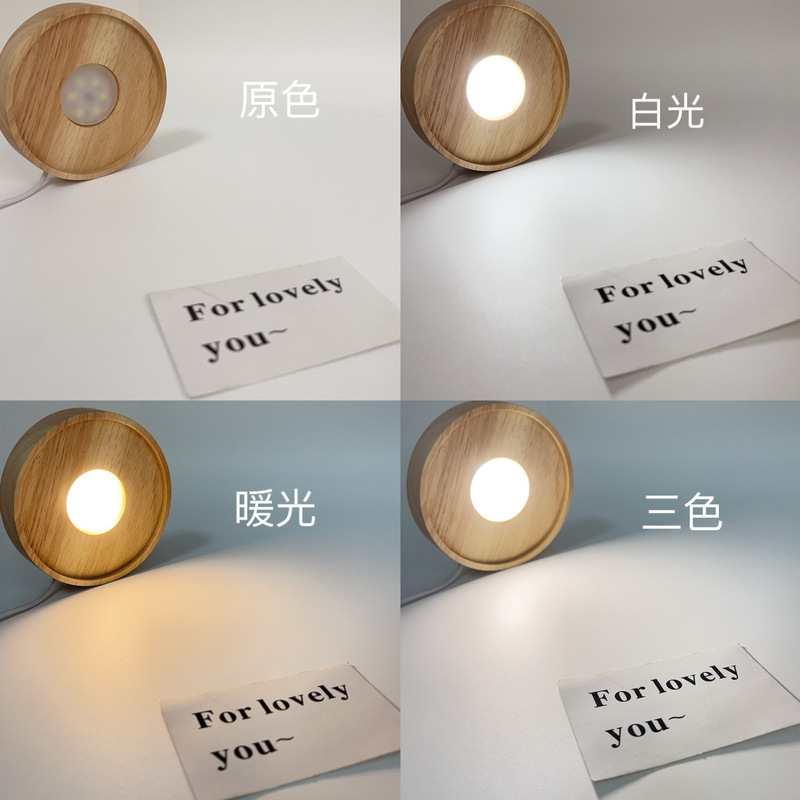 Wooden Luminous Base, Diffuser Wood Aromatherapy Lamp Holder, Led Lamp Holder, Wooden Handicraft Ornaments