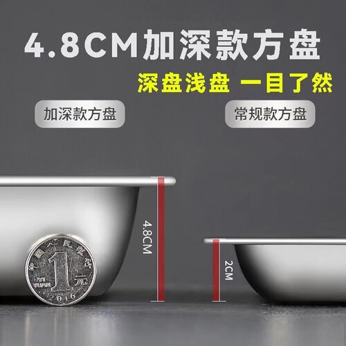 304 stainless steel square plate rectangular tray barbecue plate dish plate fish plate canteen steamed rice plate stainless steel plate