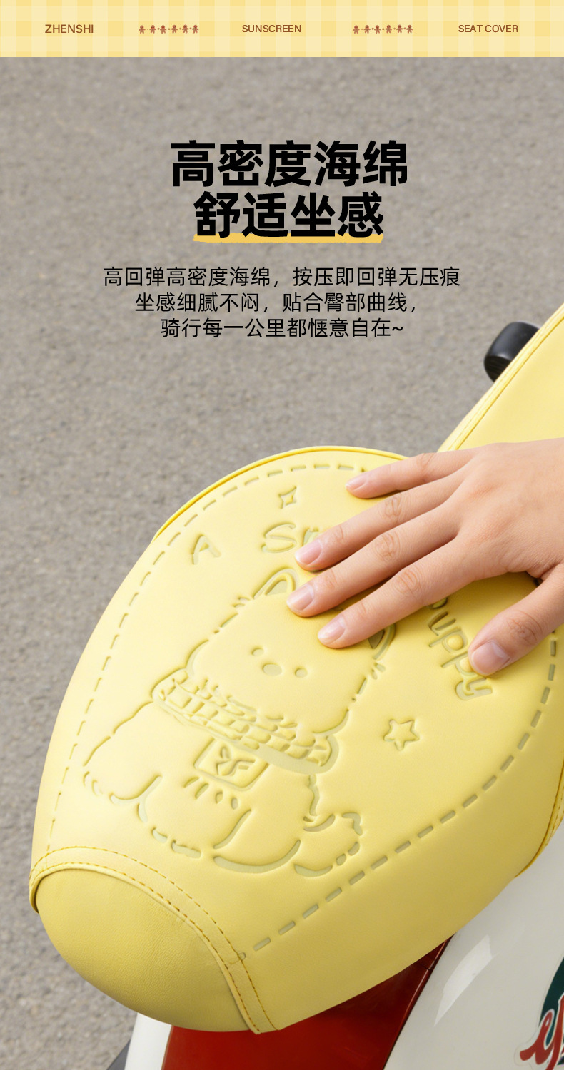 Simple Style Electric Vehicle Seat Cover, Waterproof and Sun-Proof, Suitable for Small Electric Bikes, Compatible with Yadea, Tailg, and Aima