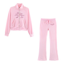 外贸2025秋季新款欧美风女装时尚休闲宽松印字外套高腰裤5868300