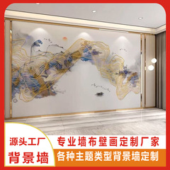 新国潮工装壁布墙布防潮防污自粘油画布装饰卧室客厅电视背景墙