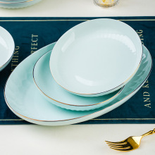 景德镇陶瓷盘子餐具简约方盘圆盘饭盘创意北欧餐盘家用日式高颜值