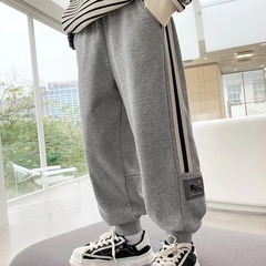 男の子春秋パンツ 春秋モデル2025新作子供服 キッズスポーツパンツ 大きな子供用スウェットパンツ 男の子カジュアルロングパンツ