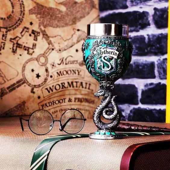 Colección creativa original de Harry Potter tazas de cerveza de la escuela de magia taza de pie alto recuerdos de acero inoxidable