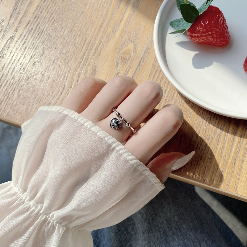 Holiday, Daily, Festival Occasion Silver Material Silver Heart Shape Wide Band Rings Open Ring Rings
