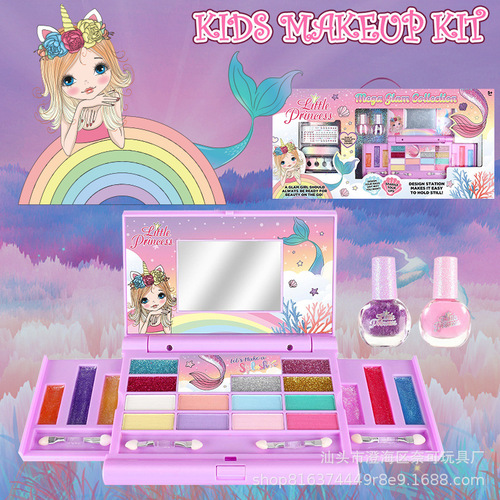 Cross-border children's cosmetics toys princess girls makeup box makeup toys girls makeup bag play house set
